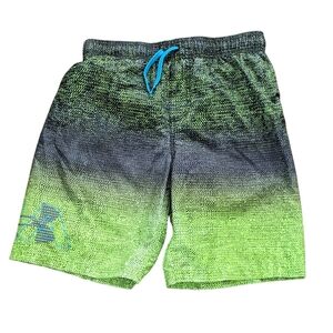 Under Armour boy Lime and Charcoal Gradient Swim Trunks Size YXL